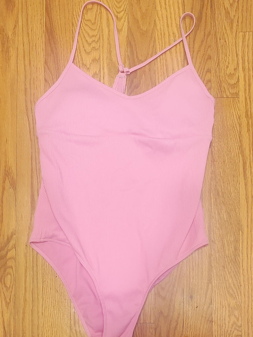ROXY Rib Barbie Pink Racerback One Piece Swimsuit Large